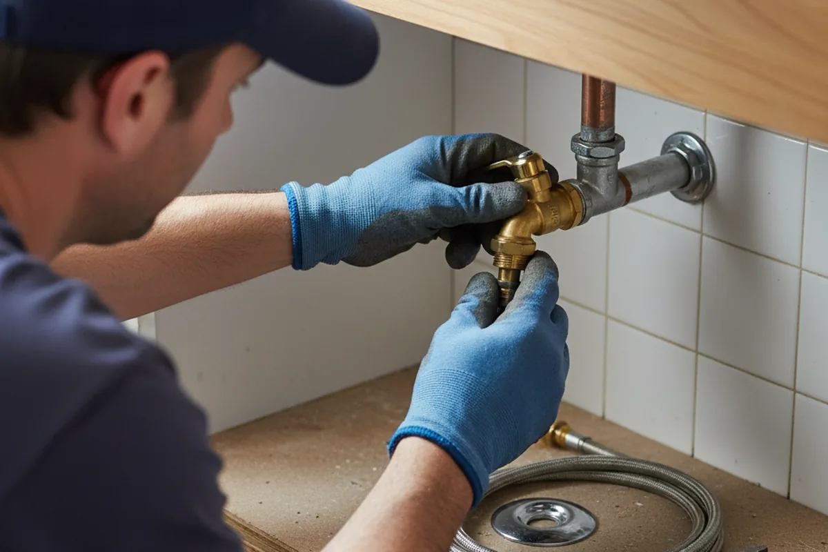 Shutoff valve and fitting work during Emergency Plumbing in West Creek